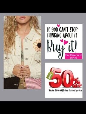 POL Patchwork Jacket in Cream/Pink/Blk Daisy Embroidery. Various Sizes NWT